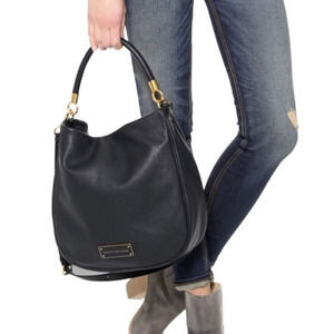 MARC BY MARC JACOBS Too Hot To Handle Hobo Black Leather Handbag Crossbody Purse